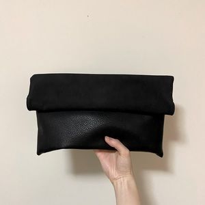 SOLD Leather / Suede Black Clutch Bag & Strap